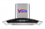 Extreme | Chimney With Baffle Filter (Silver top with Black Glass 7006 BP)